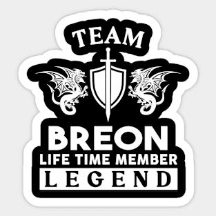 Breon Name T Shirt - Breon Life Time Member Legend Gift Item Tee Sticker